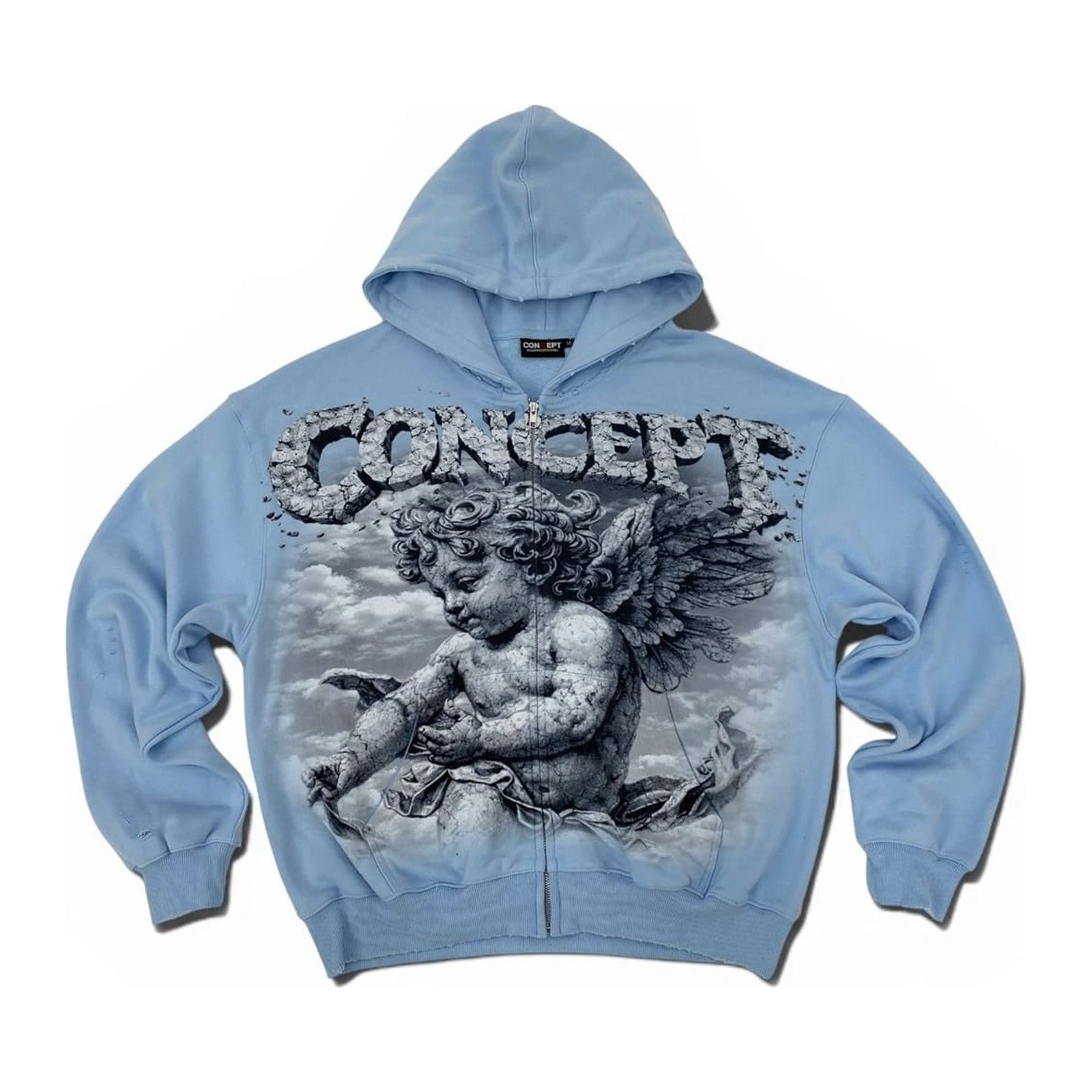 Concept LA "Cherub 1" Zip-Up Hoodie — Baby Blue