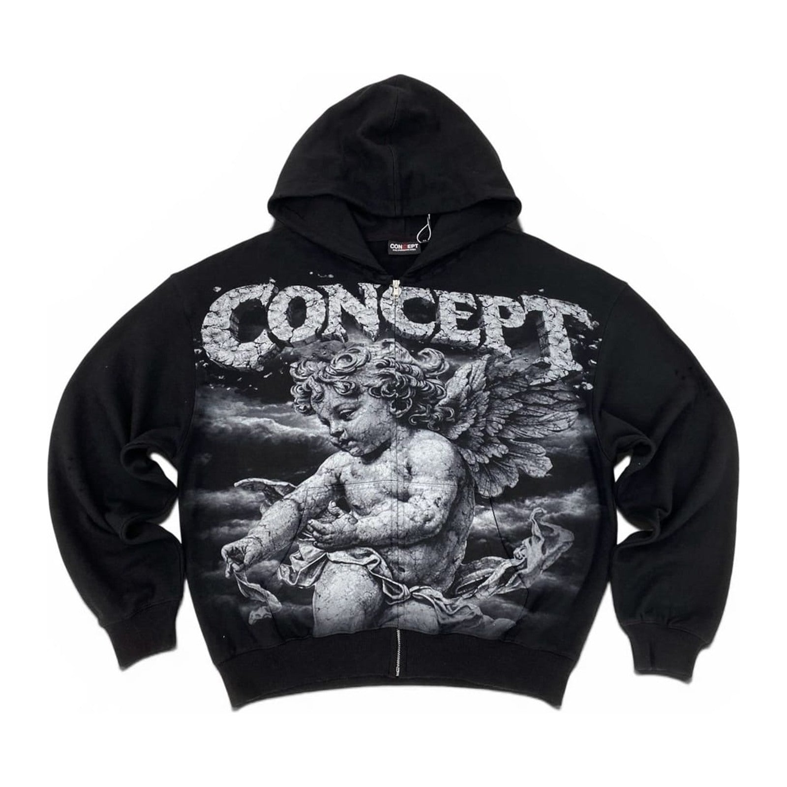 Concept LA "Cherub 1" Zip-Up Hoodie — Black