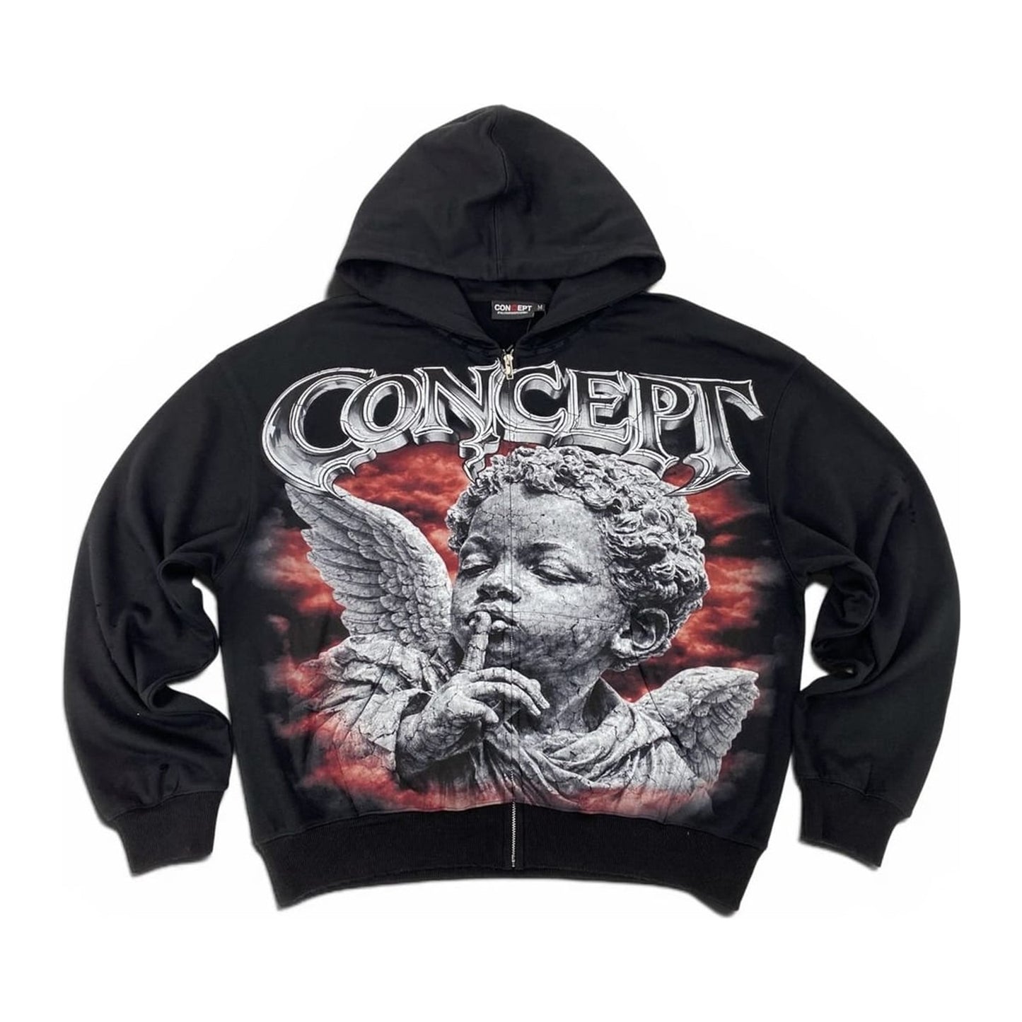 Concept LA "Cherub 2" Zip-Up Hoodie — Black