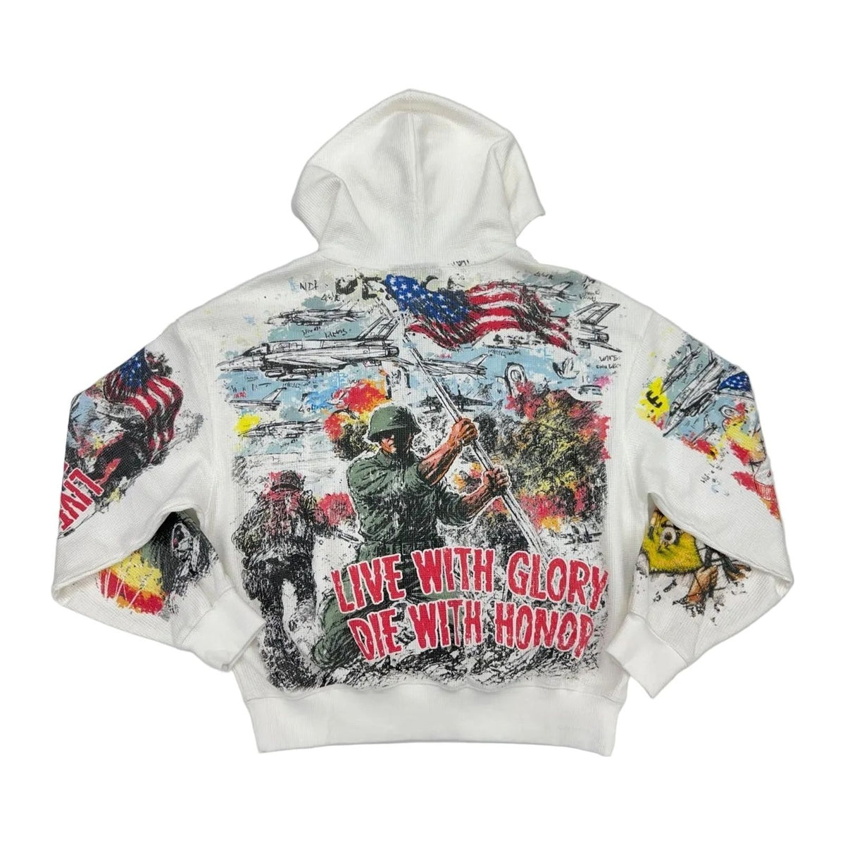 Concept LA "Honor" Zip-Up Hoodie — White — view 2