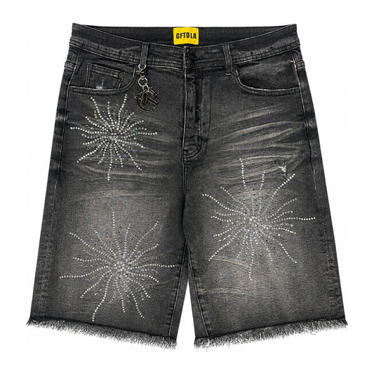 GFTD LA "Power Joey" Crystal Burst Jorts — Black