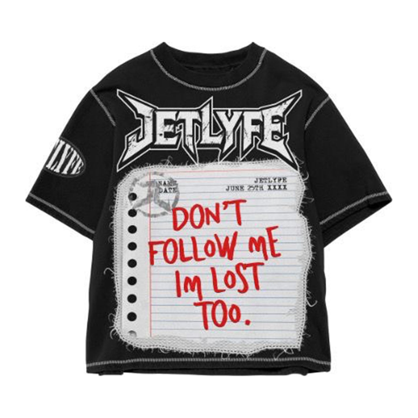 Jetlyfe "Don't Follow Me I'm Lost Too" Tee — Black