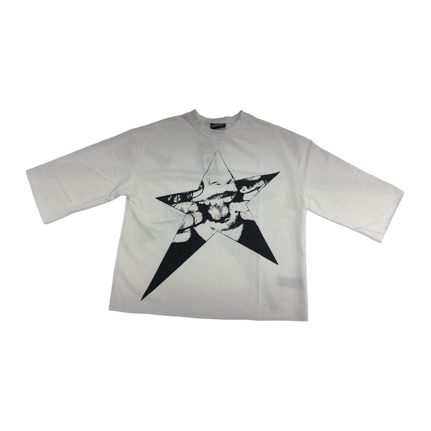syndicate star long sleeve tee white