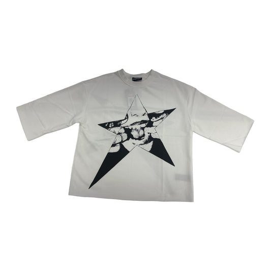 syndicate star long sleeve tee white