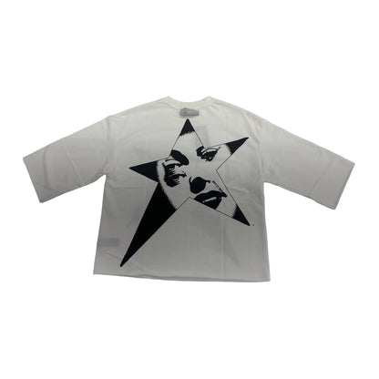 syndicate star long sleeve tee white