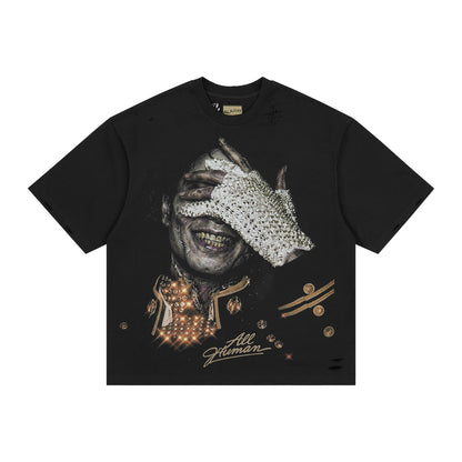 ALL HUMAN "Gloved Hand" Tee — Black