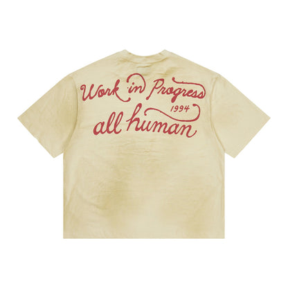 ALL HUMAN "Supercross Series" Racing Tee — Beige