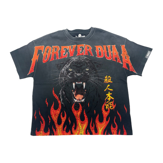 duaa panther flames tee black