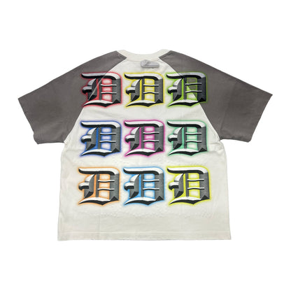 duaa dx9 white grey sleeve tee