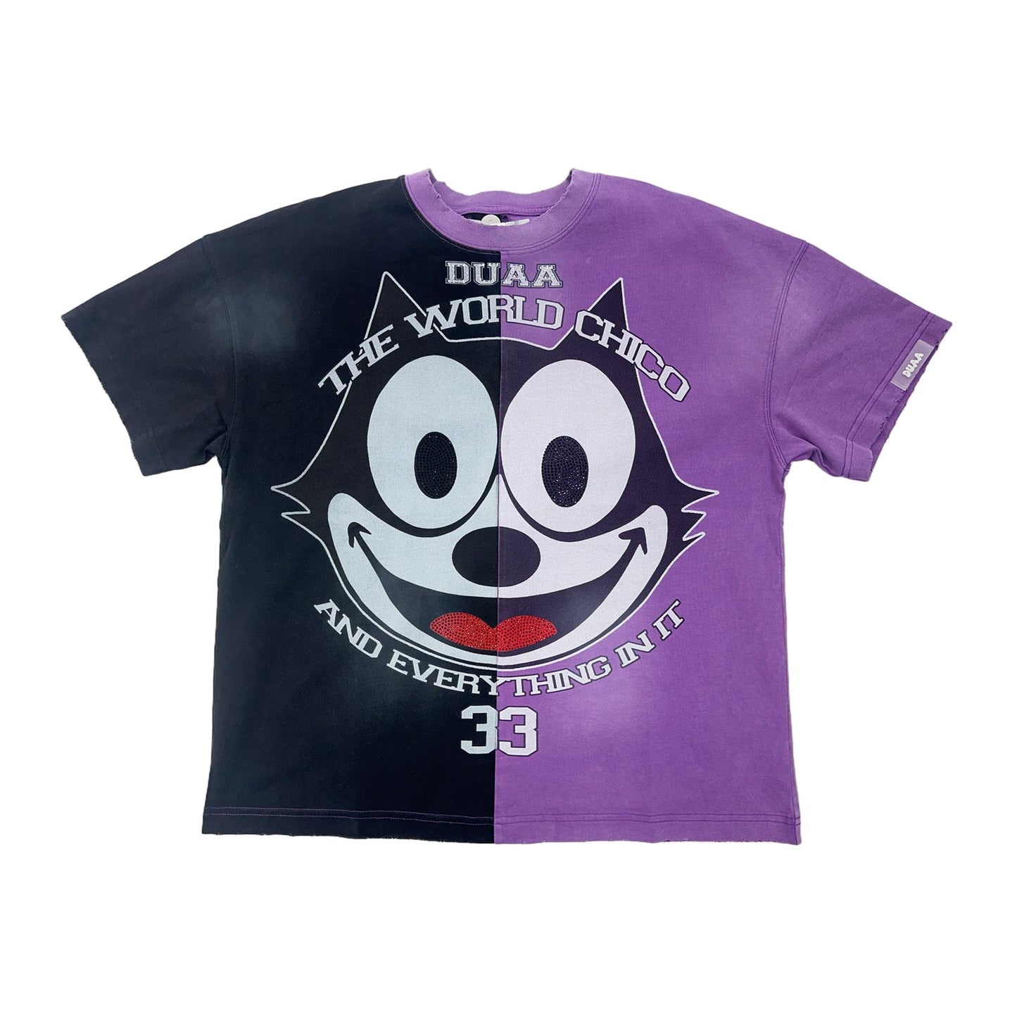 duaa the world chico 33 black tee purple