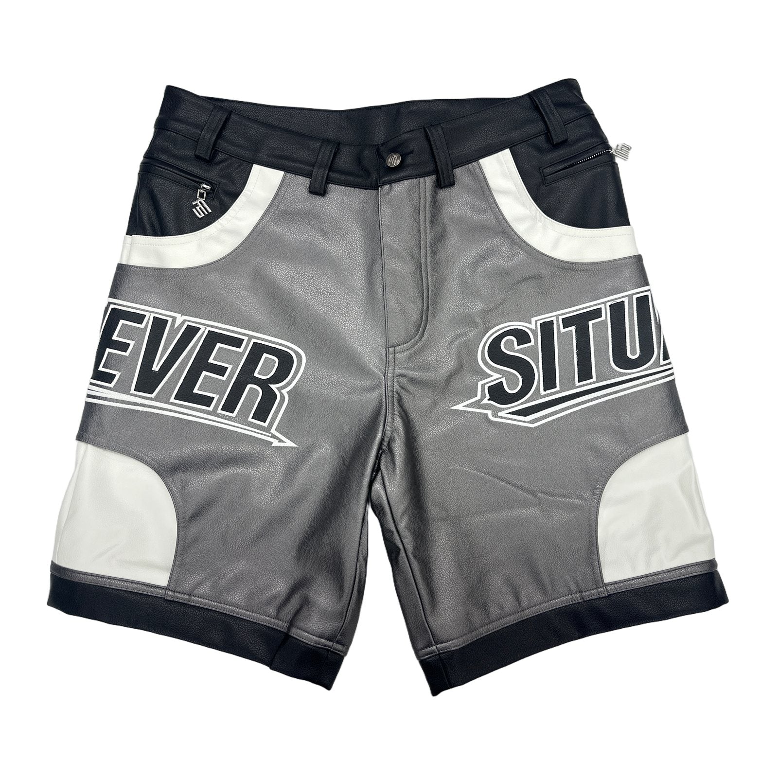 forever situated nylon shorts silver