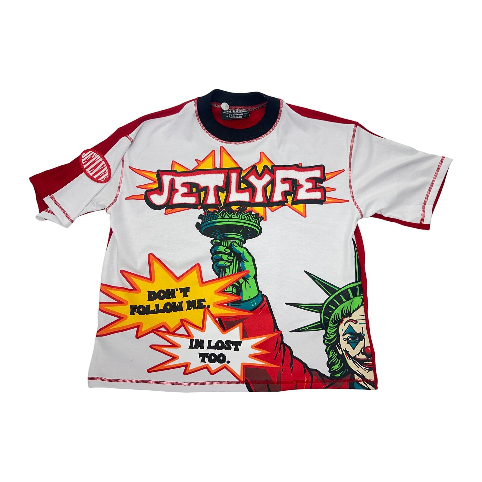 jetlyfe joker of liberty red yellow tee white