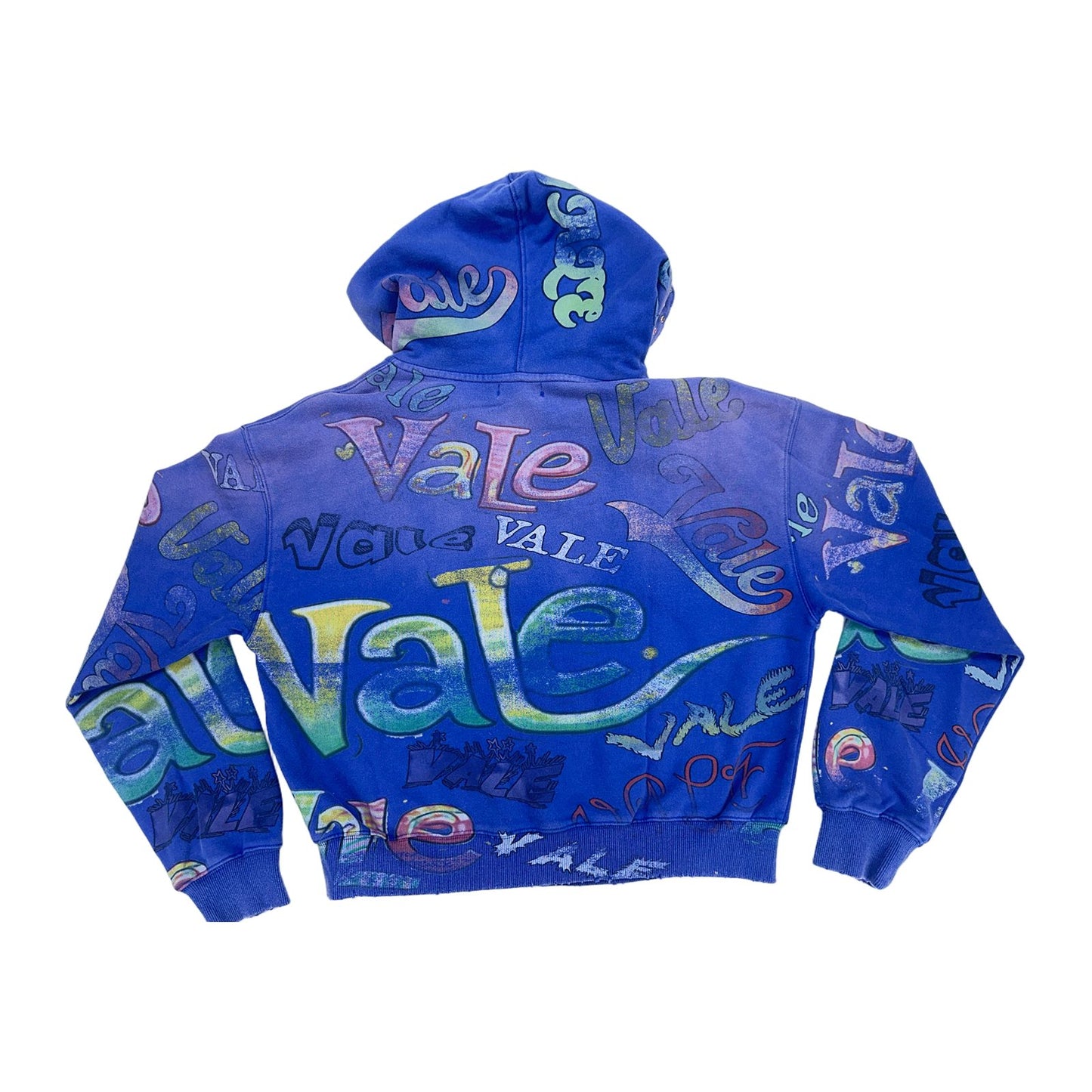 valley dreams blue multicolor zip up hoodie