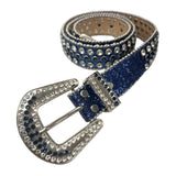 EAK Rhinestone Belt — Royal/White/Royal