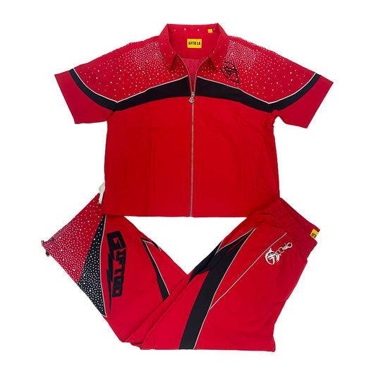 gftd la apex shirt and pants set red