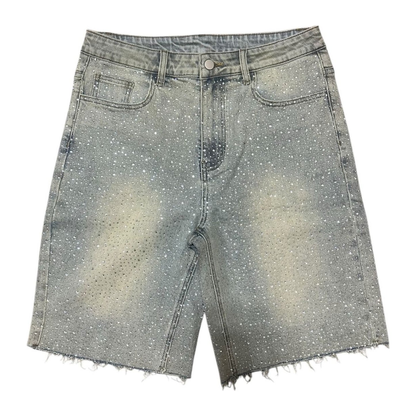 syndicate monaco rhinestone jorts vintage blue