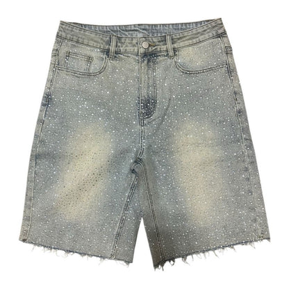 syndicate monaco rhinestone jorts vintage blue