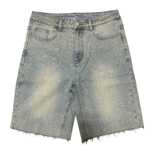 syndicate monaco rhinestone jorts vintage blue