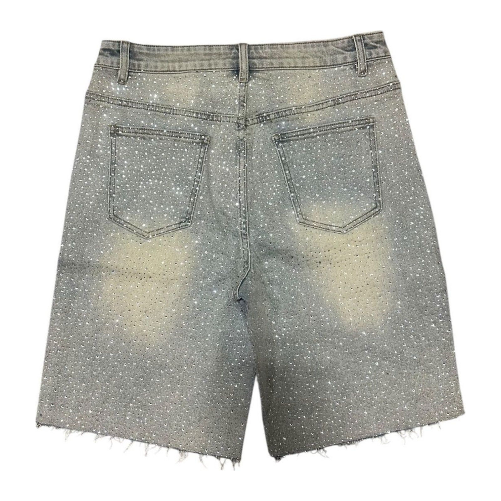 syndicate monaco rhinestone jorts vintage blue