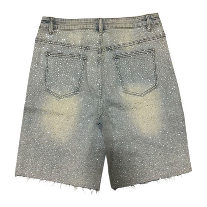 syndicate monaco rhinestone jorts vintage blue
