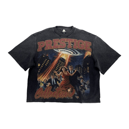Prestige "UFO Panic" Tee — Black Wash