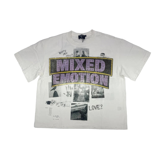 mixed emotion where are you box logo tee white