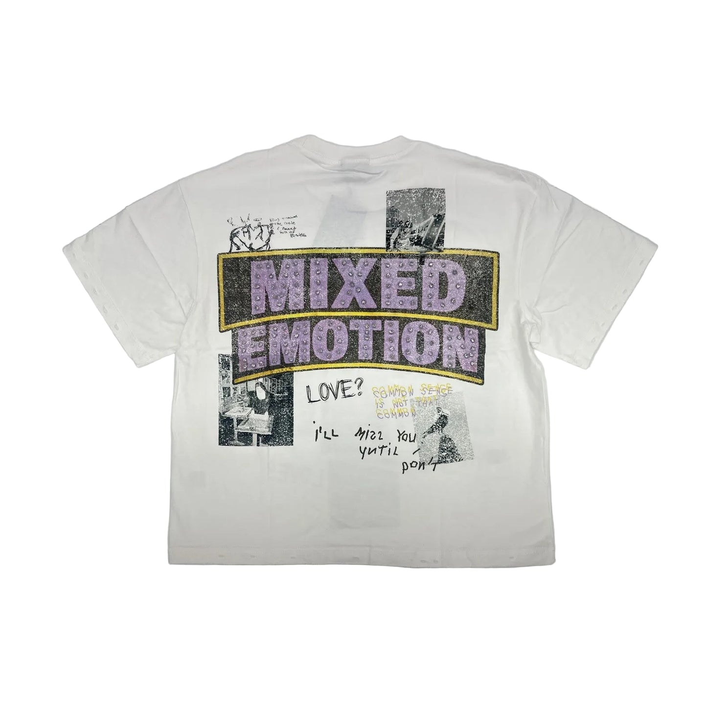 mixed emotion where are you box logo tee white