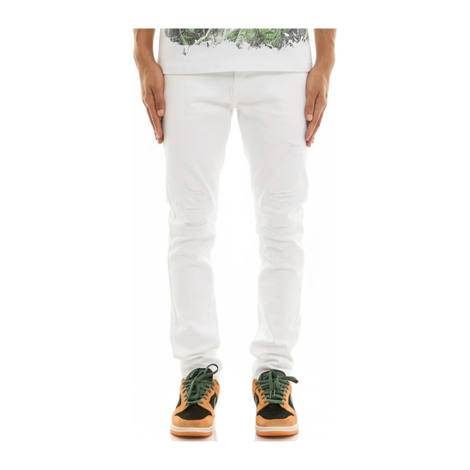 KDNK Rip & Repair Jean — White