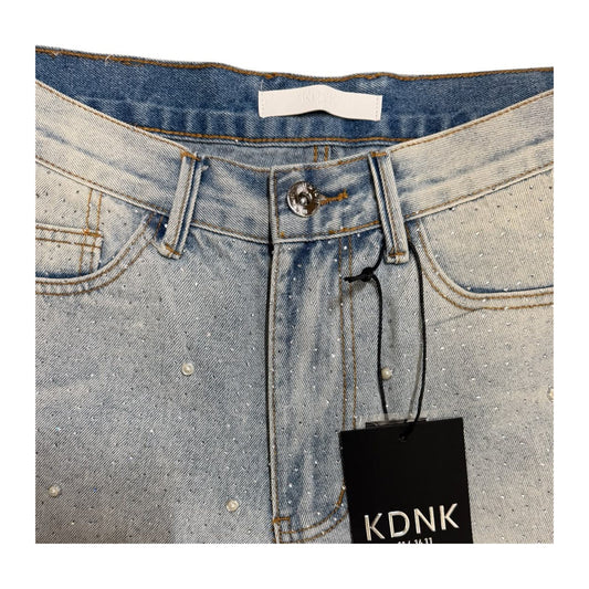 KDNK Blue Pearl Rhinestone Short — Light Blue