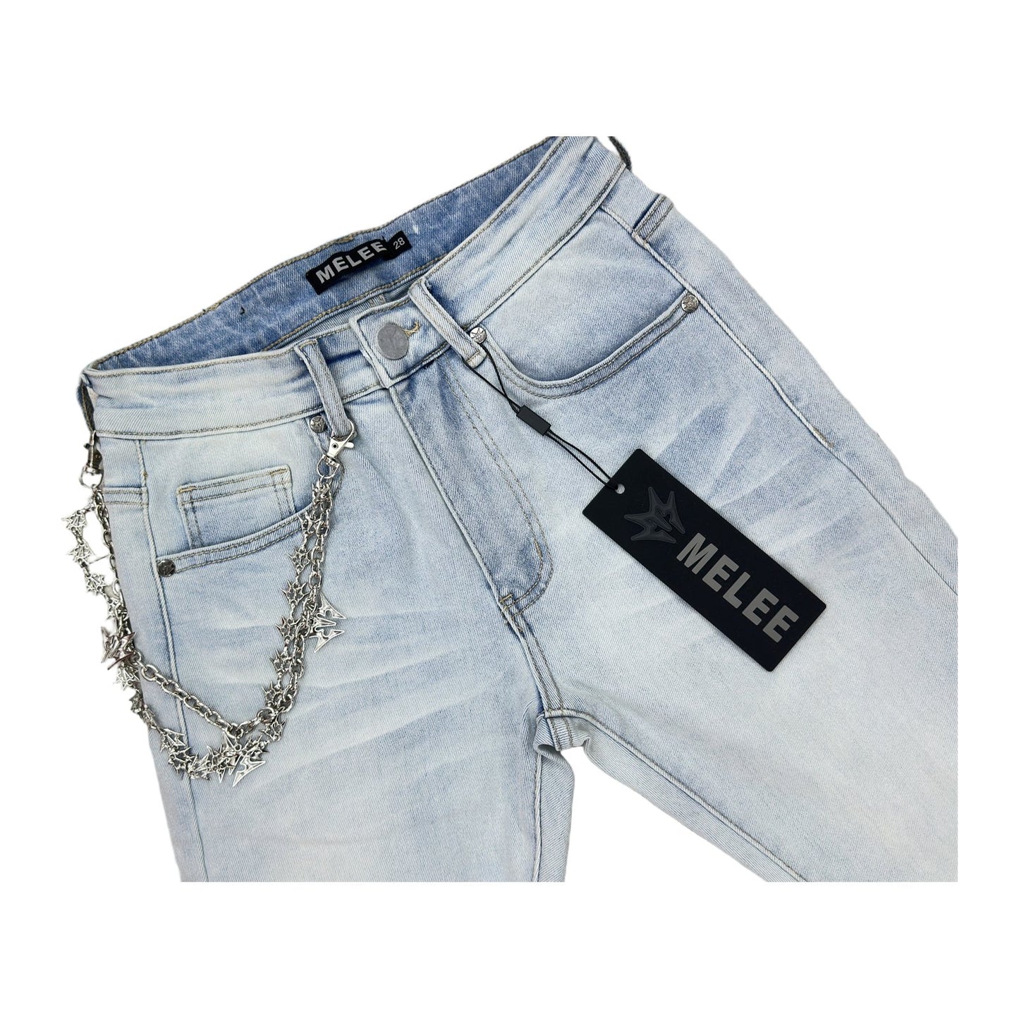 Melee Chain Jean — Light Ice Blue, view 2