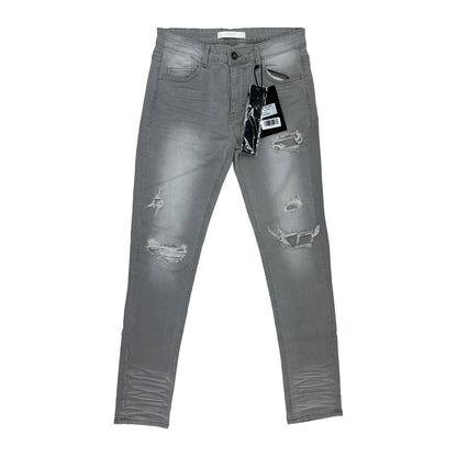 KDNK Distressed Skinny Jean — Grey