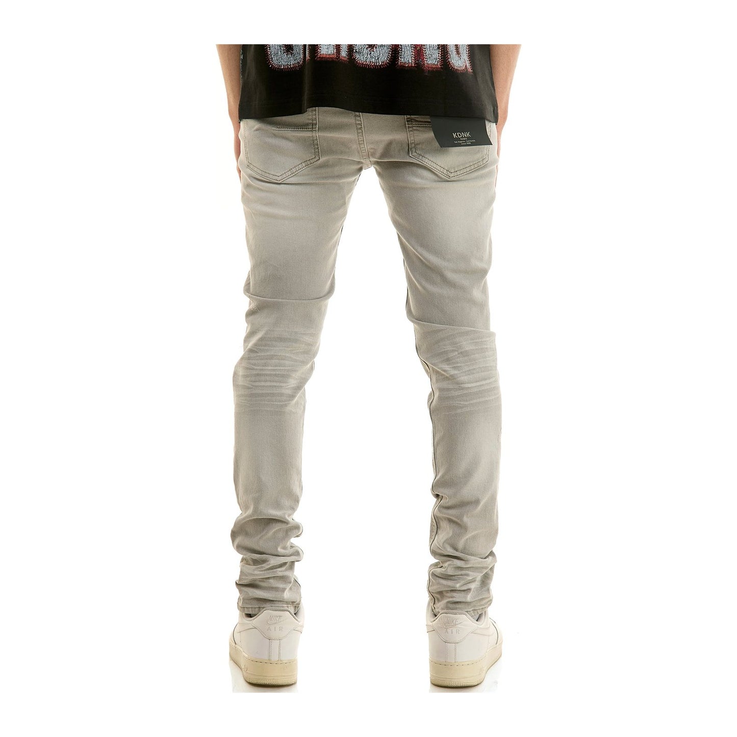 KDNK Distressed Skinny Jean — Grey