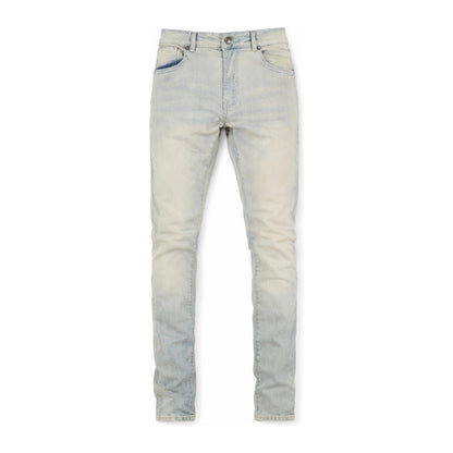 Focus 5244 Premium Clean Slim Denim — Khaki Vintage Wash