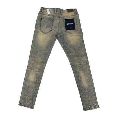KDNK Rhinestone Skinny Jean — Tinted Blue
