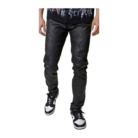 KDNK Coated Skinny Jean — Black