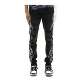 KDNK Tribal Rhinestone Skinny Jean — Black