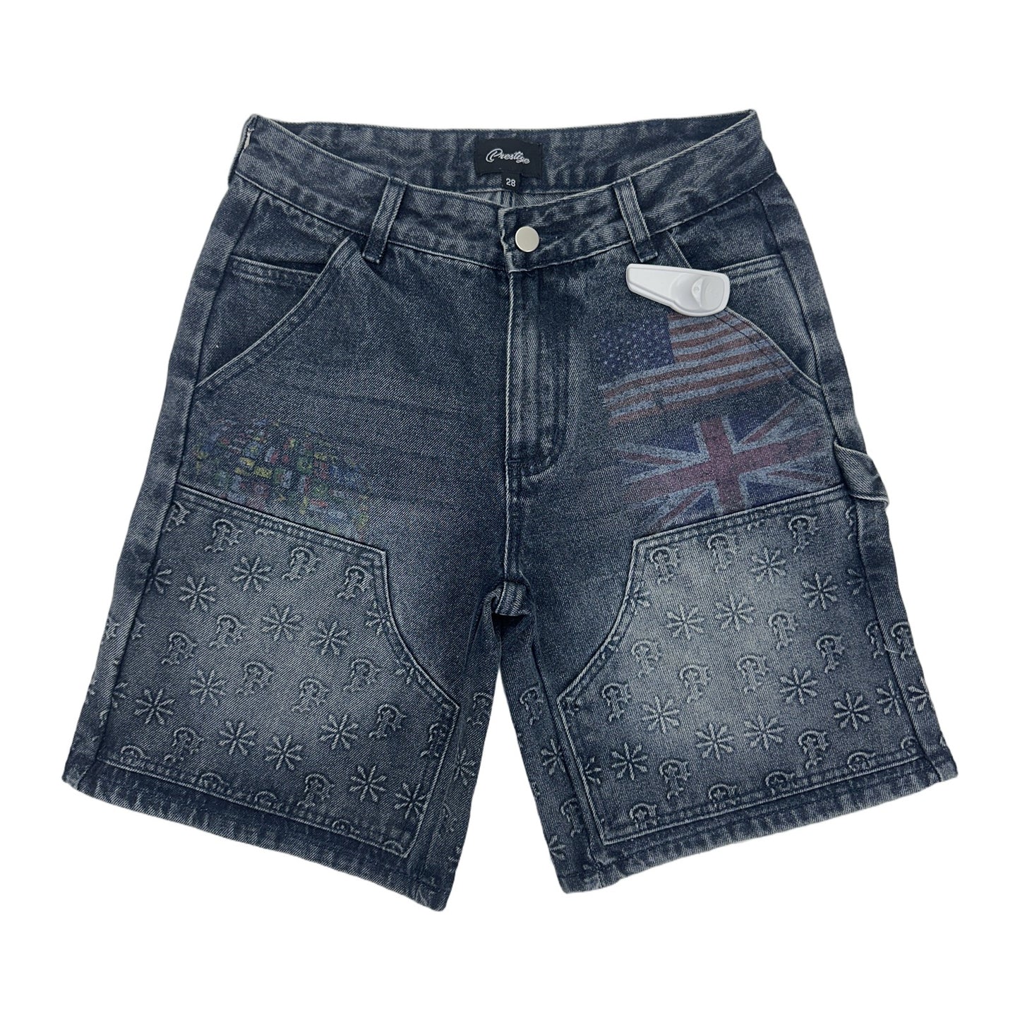 Prestige Flag Print Carpenter Denim Short