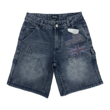 Prestige Flag Print Carpenter Denim Short
