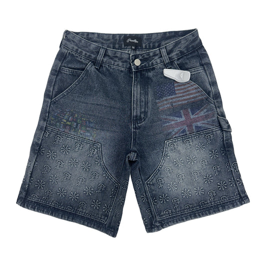 Prestige Flag Print Carpenter Denim Short