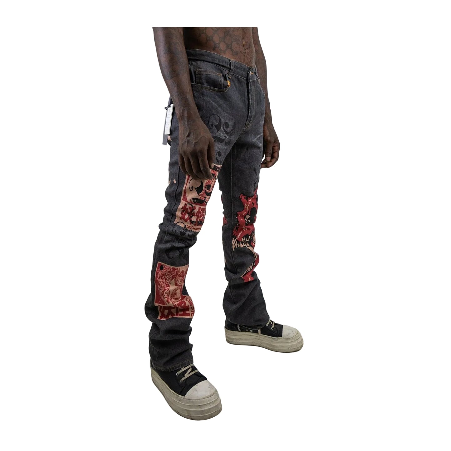 Armor Jeans RM200SK Graphic Stacked Jean — Black Wash
