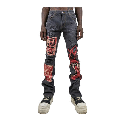 Armor Jeans RM200SK Graphic Stacked Jean — Black Wash, view 2