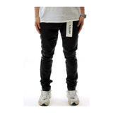 Kleep "Collins" Wax Coated Skinny Denim — Black