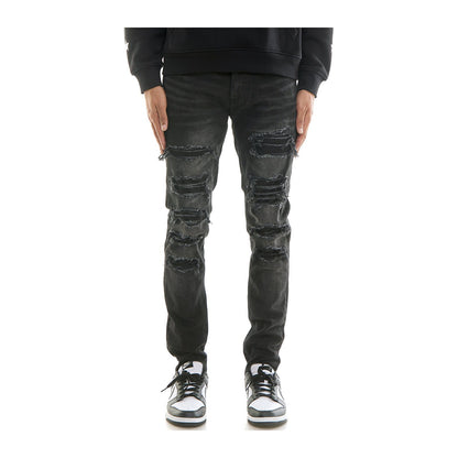 KDNK Shredded Skinny Jean — Black