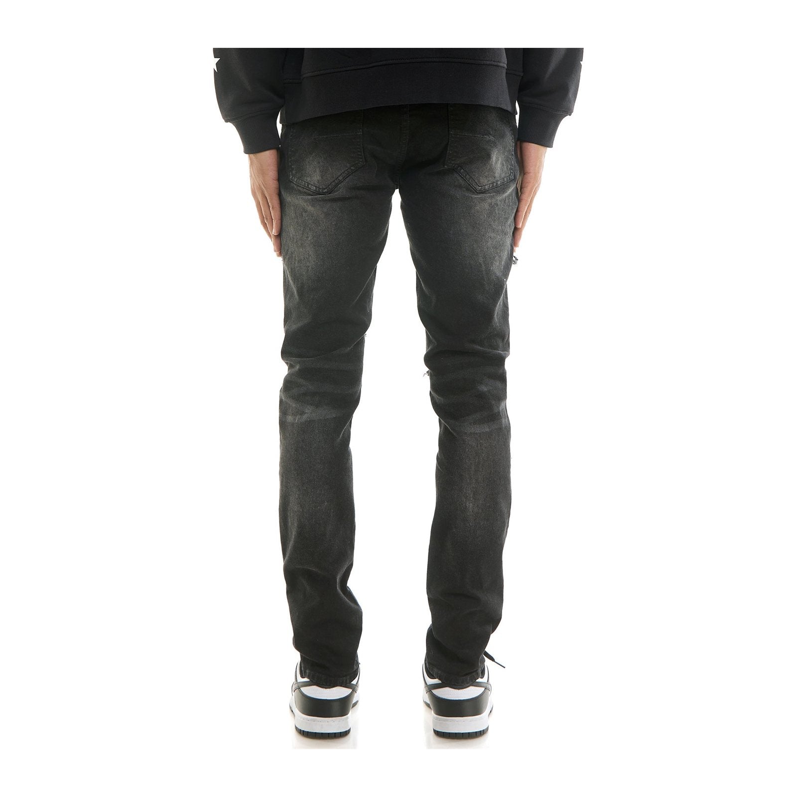 KDNK Shredded Skinny Jean — Black