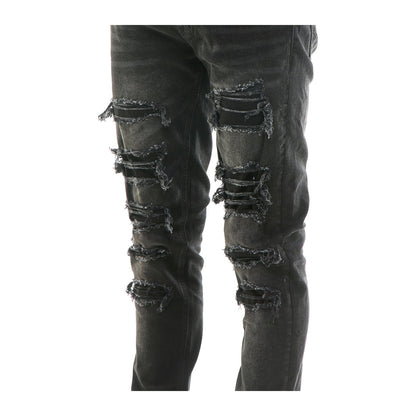 KDNK Shredded Skinny Jean — Black