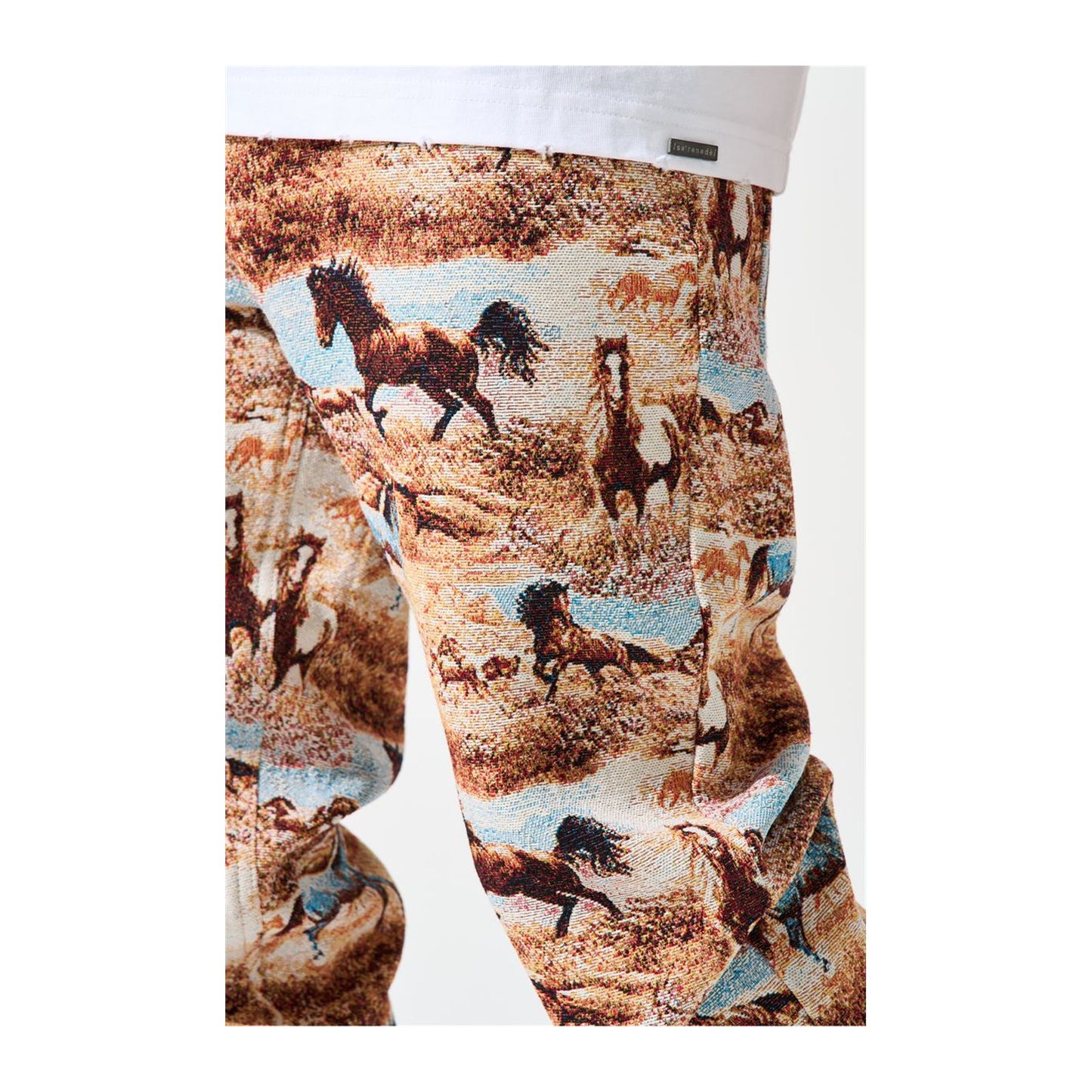 Serenede "Stride" Straight Leg Jean — Western Horse Print
