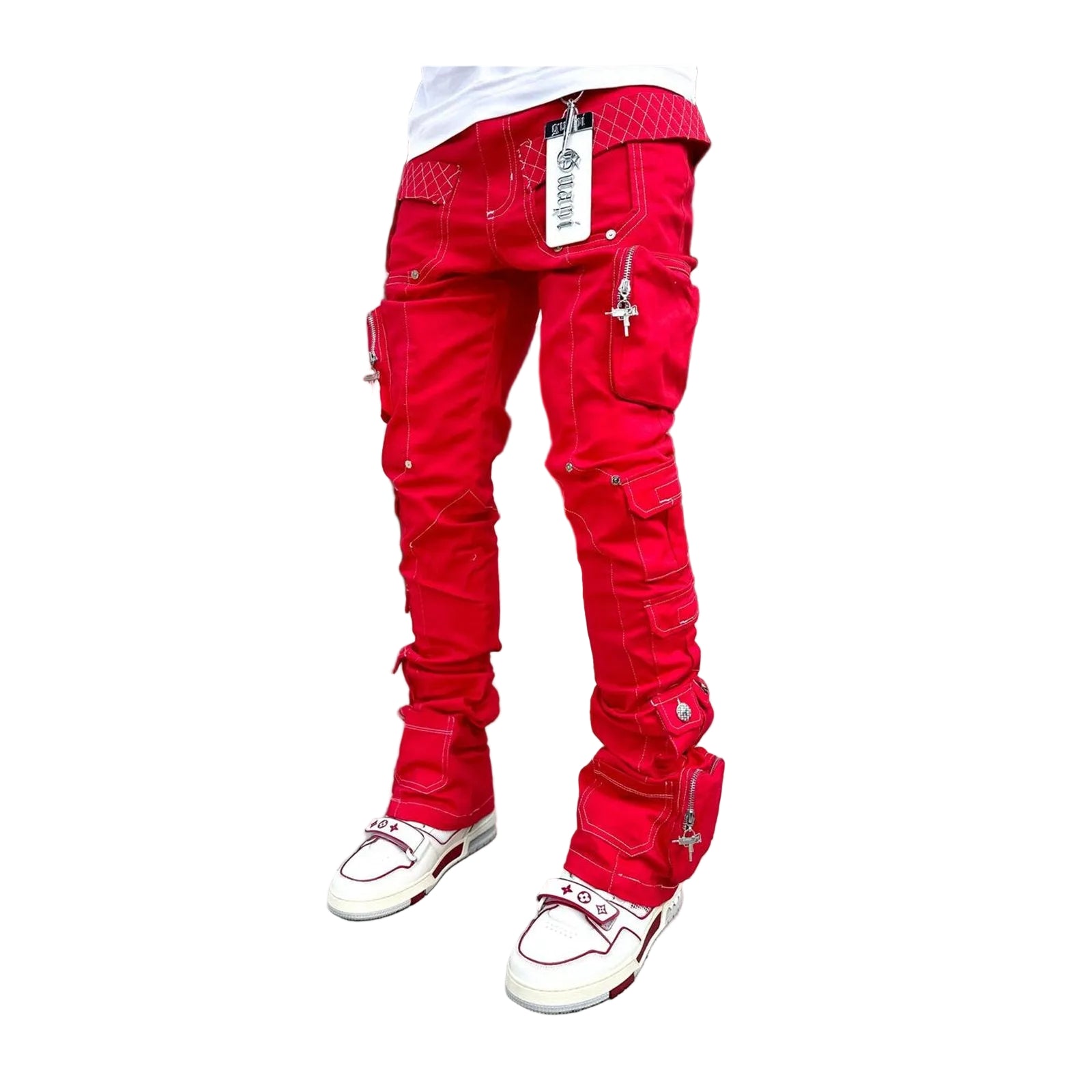 GUAPI Denim — Red with White Contrast Stitch