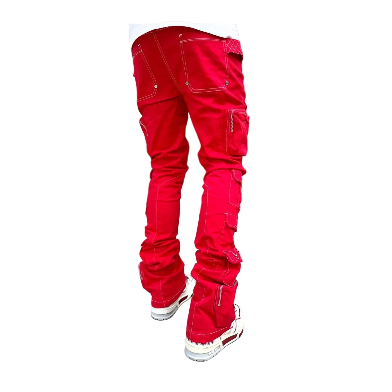 GUAPI Denim — Red with White Contrast Stitch