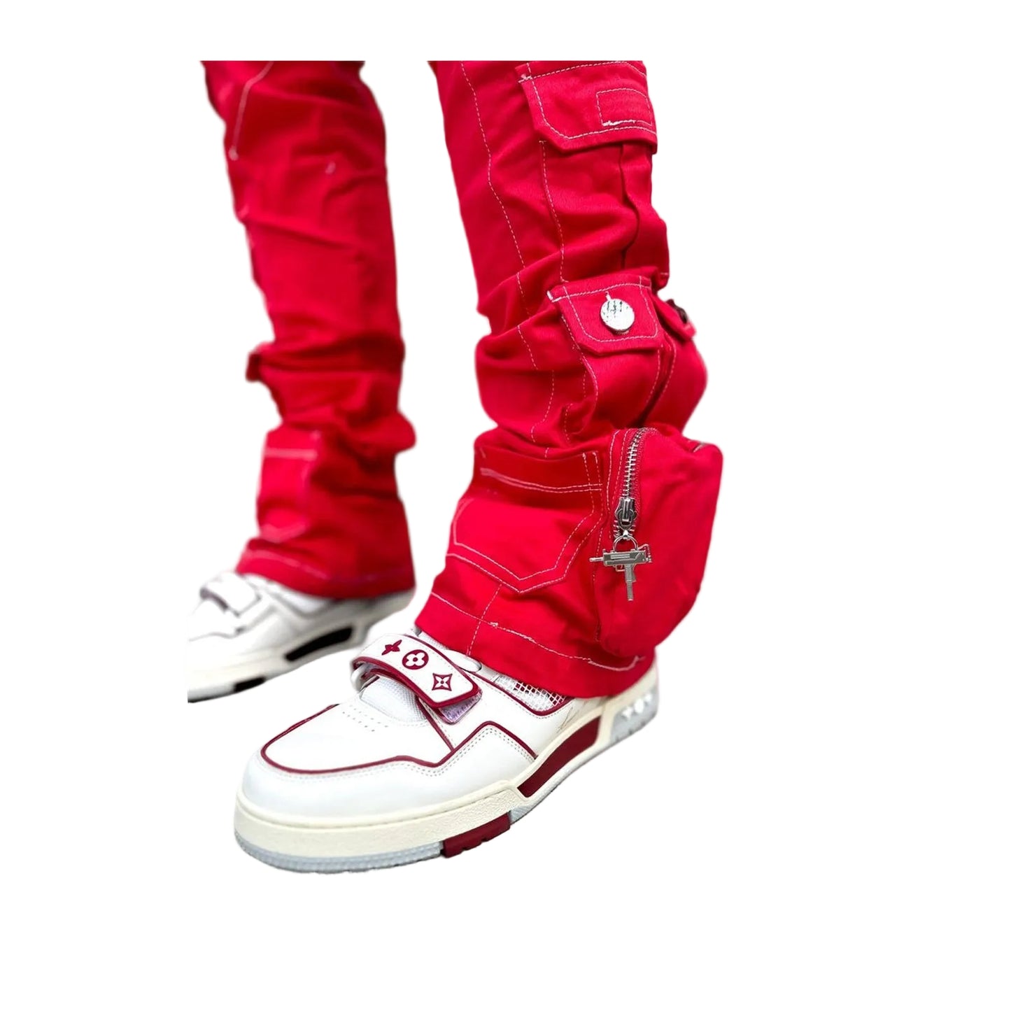 GUAPI Denim — Red with White Contrast Stitch