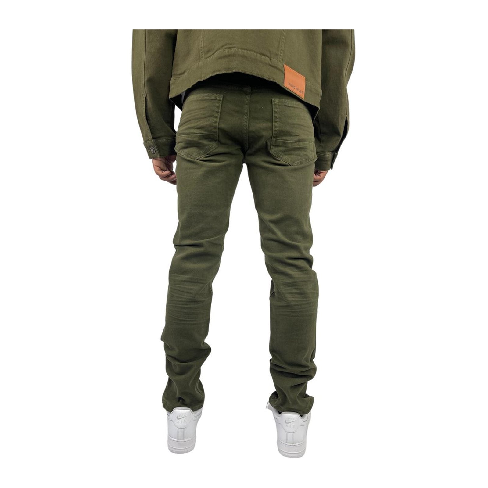 Blind Trust Slim Fit Stretch Jean — Deep Olive, view 3